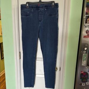 Spanx Blue Shape Every Wear Ankle Skinny Jeans Comfort Band Casual Size Large